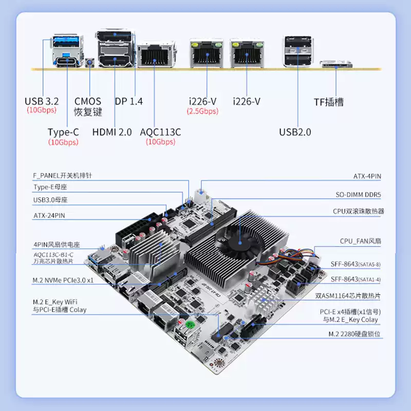 لوحة أم NAS بـ 8 فتحات مع معال - مراجعة Nas Motherboard 8 Sata Mini Itx وسعره